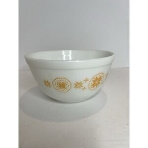 Vintage Pyrex 1 1/2 Qt Town And Country Mixing Bowl #402 White Orange‎ Details